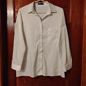 White Satin Blouse Size 8-10
